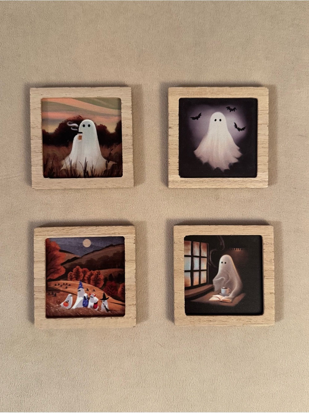 Target Bullseye Playground Halloween/Fall Ghost Magnets - Set of 4 NEW